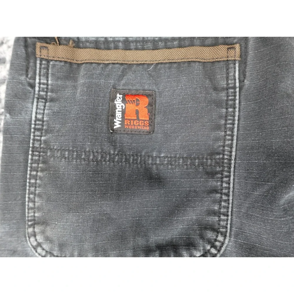 Wrangler RIGGS Workwear Carpenter Pants Mens 36x32 Black Distressed 3W060BL